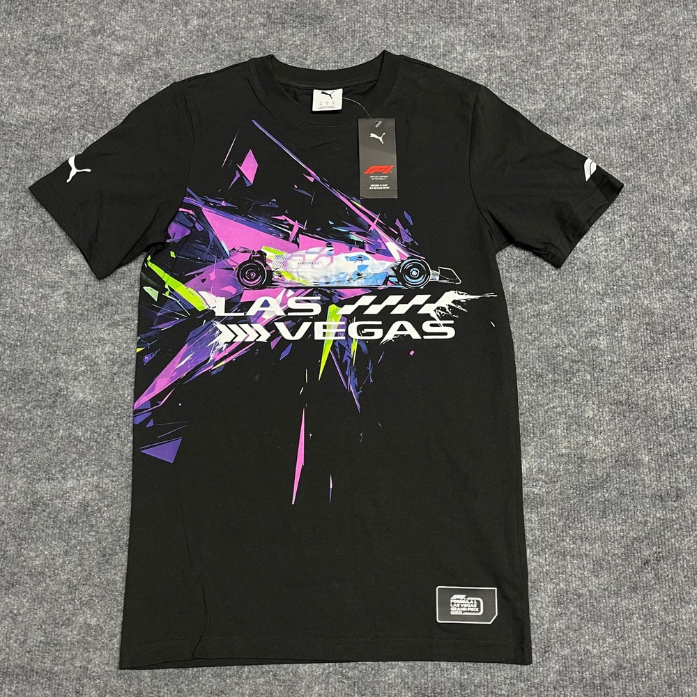 NEW Formula 1 Shirt Mens XS Black Puma F1‎ Las Vegas Grand Prix 2025 Race Tee